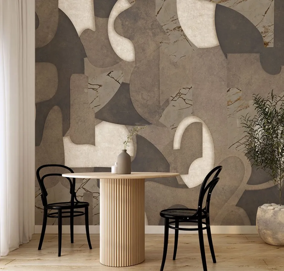 Poespas Home Behang^Behang Abstract Dreams | Donkerbruin