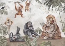 Poespas Home Dieren | Behang^Behang apen