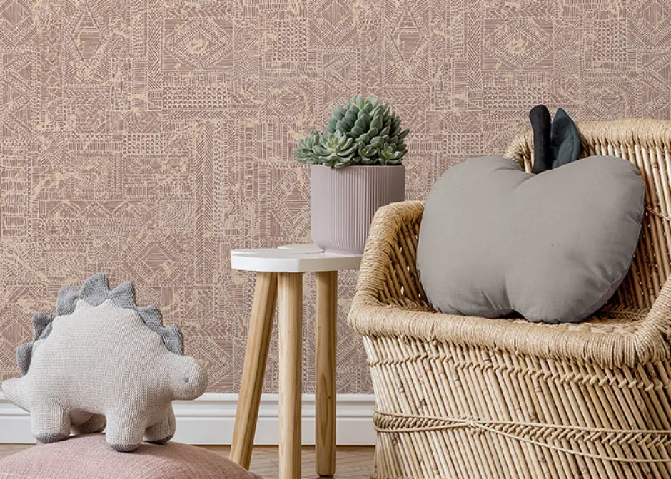 Poespas Home Behang^Behang Ethnic nights | Roze