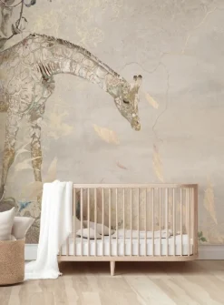 Poespas Home Behang | Dieren^Behang Giraffe | Beige