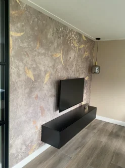 Poespas Home Behang^Behang Golden leaves | Beige