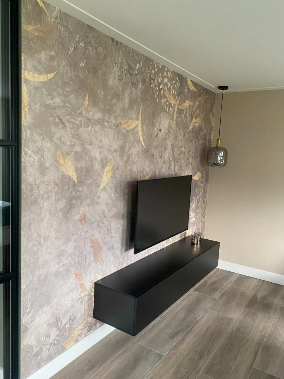 Poespas Home Behang^Behang Golden leaves | Beige