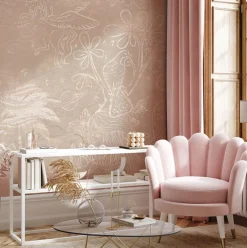 Poespas Home Behang | Bloemen^Behang Happy Days | Beige