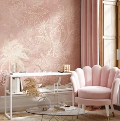 Poespas Home Bloemen | Behang^Behang Happy Days | Roze