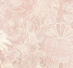 Poespas Home Bloemen | Behang^Behang Happy Days | Roze