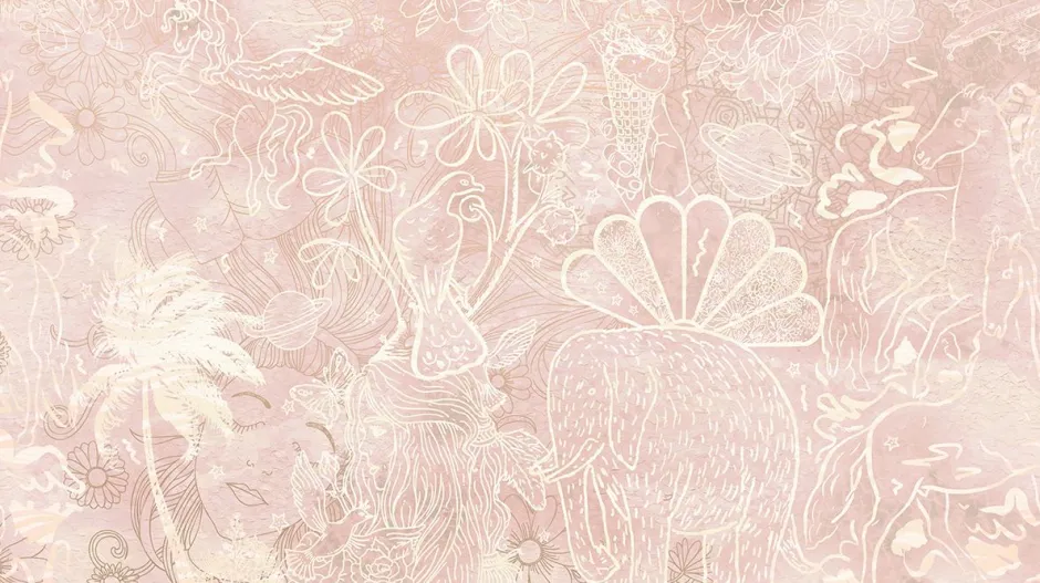 Poespas Home Bloemen | Behang^Behang Happy Days | Roze