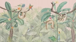 Poespas Home Dieren | Behang^Behang Lazy Luiaard | Jungle Collection