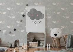 Poespas Home Dieren | Behang^Behang Mighty whale | Blauw