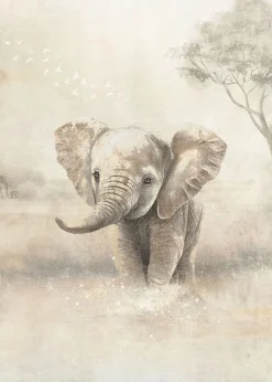 Poespas Home Dieren | Behang^Behang Olifant | Circle of Life Collection
