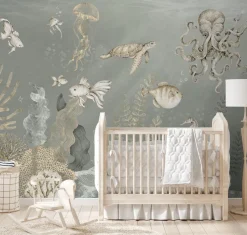 Poespas Home Dieren | Onderzee^Behang Onderzee | Blauw