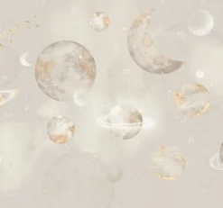 Poespas Home Ruimte | Behang^Behang Pastel Planets | Beige
