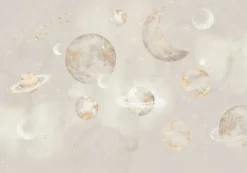 Poespas Home Ruimte | Behang^Behang Pastel Planets | Beige