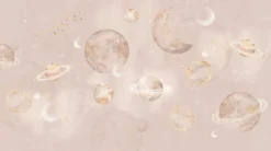 Poespas Home Ruimte | Behang^Behang Pastel Planets | Roze