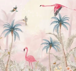 Poespas Home Dieren | Behang^Behang Pink Flamingo