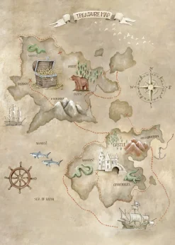 Poespas Home Behang^Behang Schatkaart