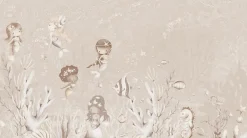Poespas Home Sprookjes | Onderzee^Behang Swimming Mermaids | Beige