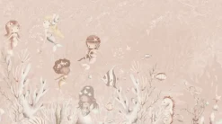 Poespas Home Onderzee | Sprookjes^Behang Swimming Mermaids | Roze