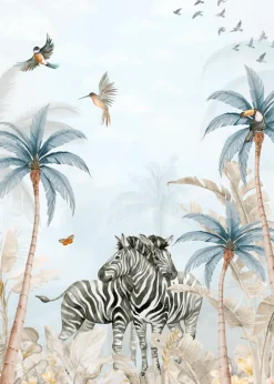 Poespas Home Dieren | Behang^Behang Tropical Zebra's