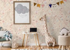 Poespas Home Bloemen | Behang^Behang Vintage flowers | Roze