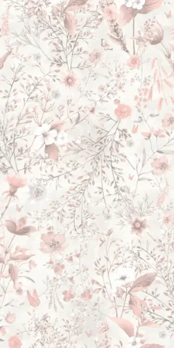 Poespas Home Bloemen | Behang^Behang Vintage flowers | Wit