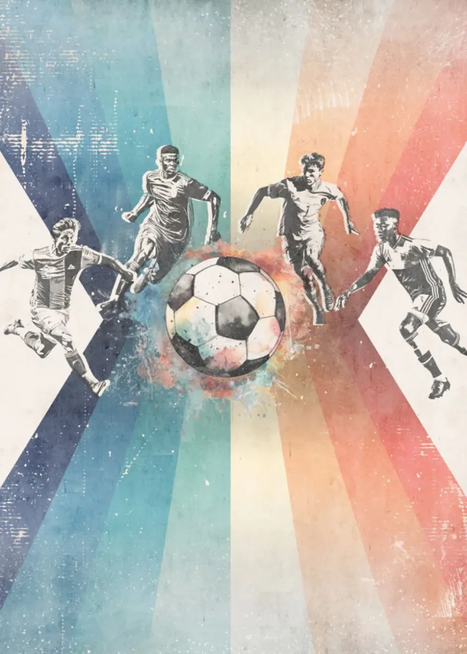 Poespas Home Sport | Behang^Behang voetbal | Mannen | Blauw