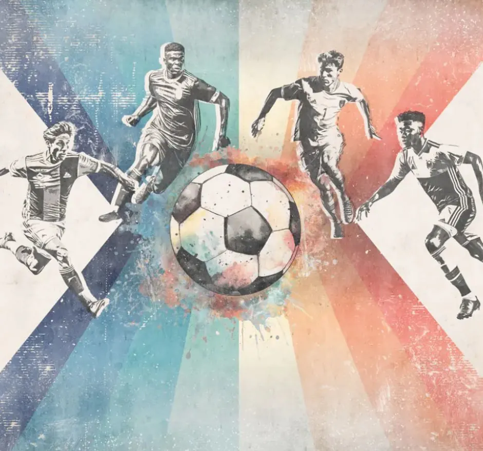 Poespas Home Sport | Behang^Behang voetbal | Mannen | Blauw