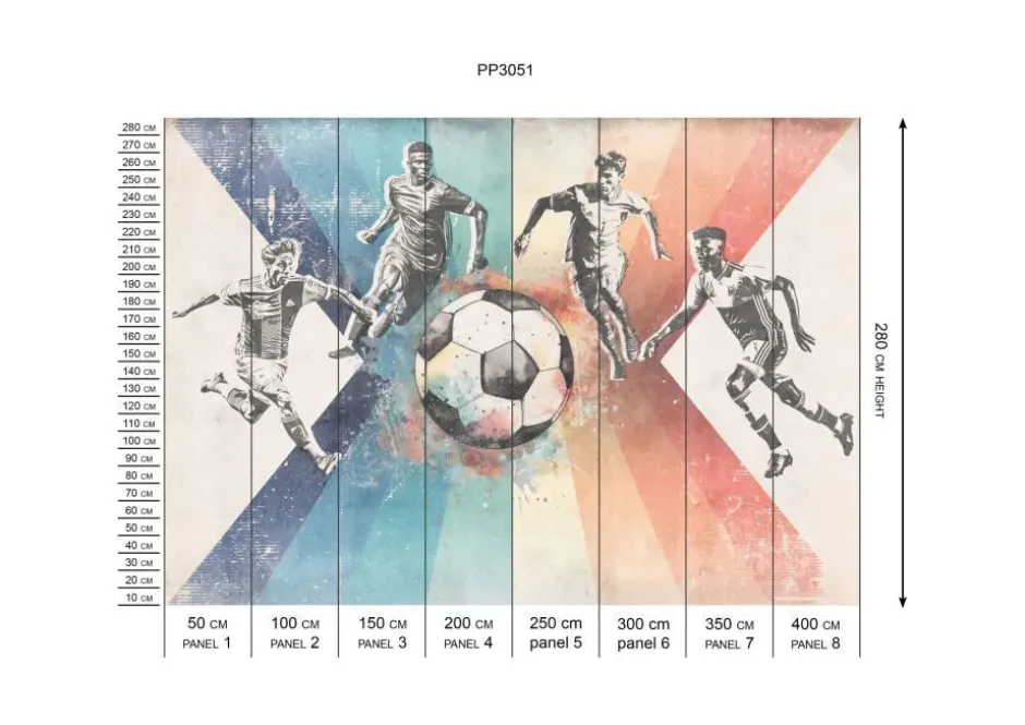 Poespas Home Sport | Behang^Behang voetbal | Mannen | Blauw