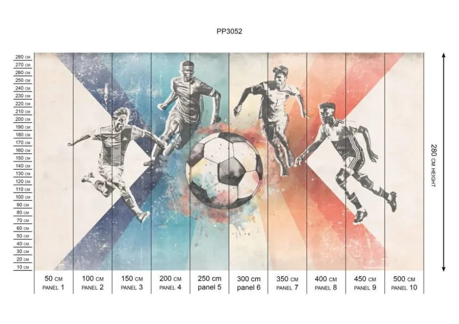 Poespas Home Sport | Behang^Behang voetbal | Mannen | Blauw