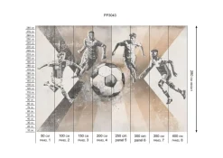 Poespas Home Sport | Behang^Behang voetbal | Mannen | Taupe