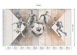 Poespas Home Sport | Behang^Behang voetbal | Mannen | Taupe