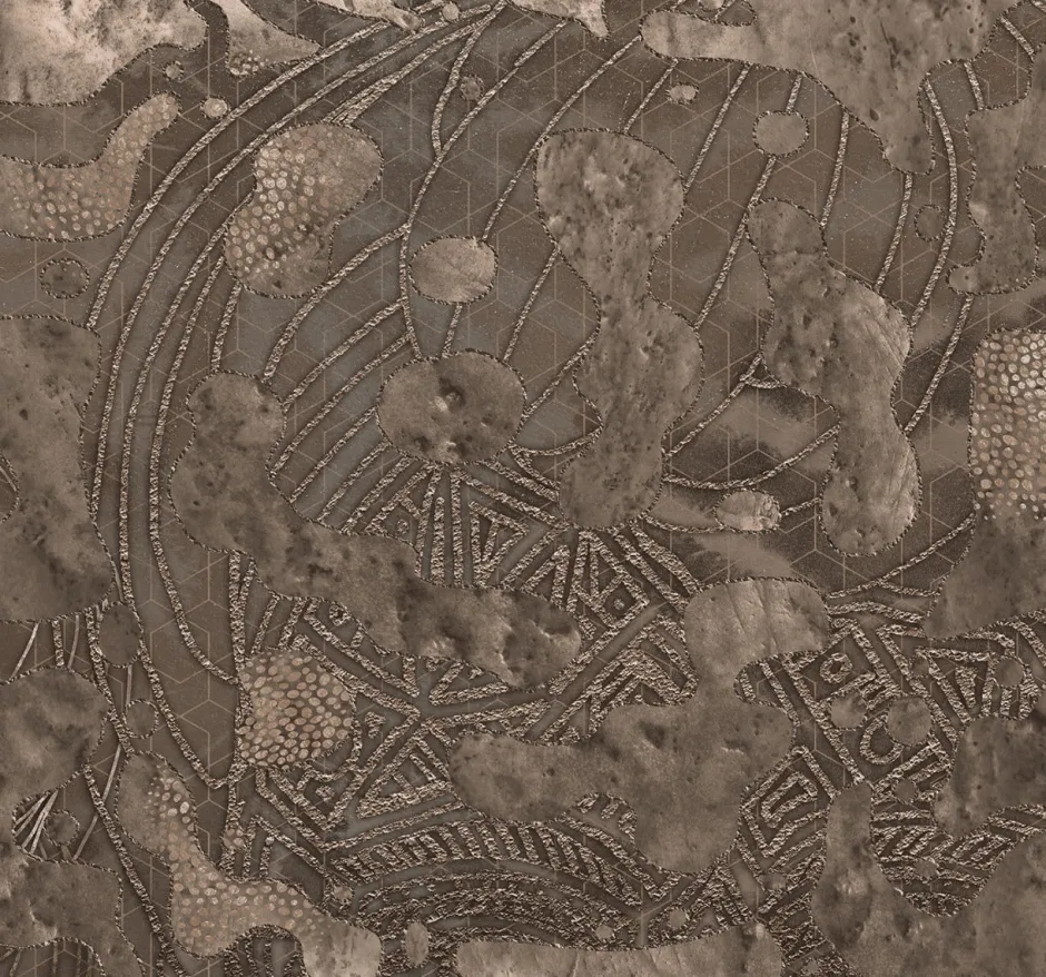 Poespas Home Behang^Behang Wanderlust | Donkerbruin