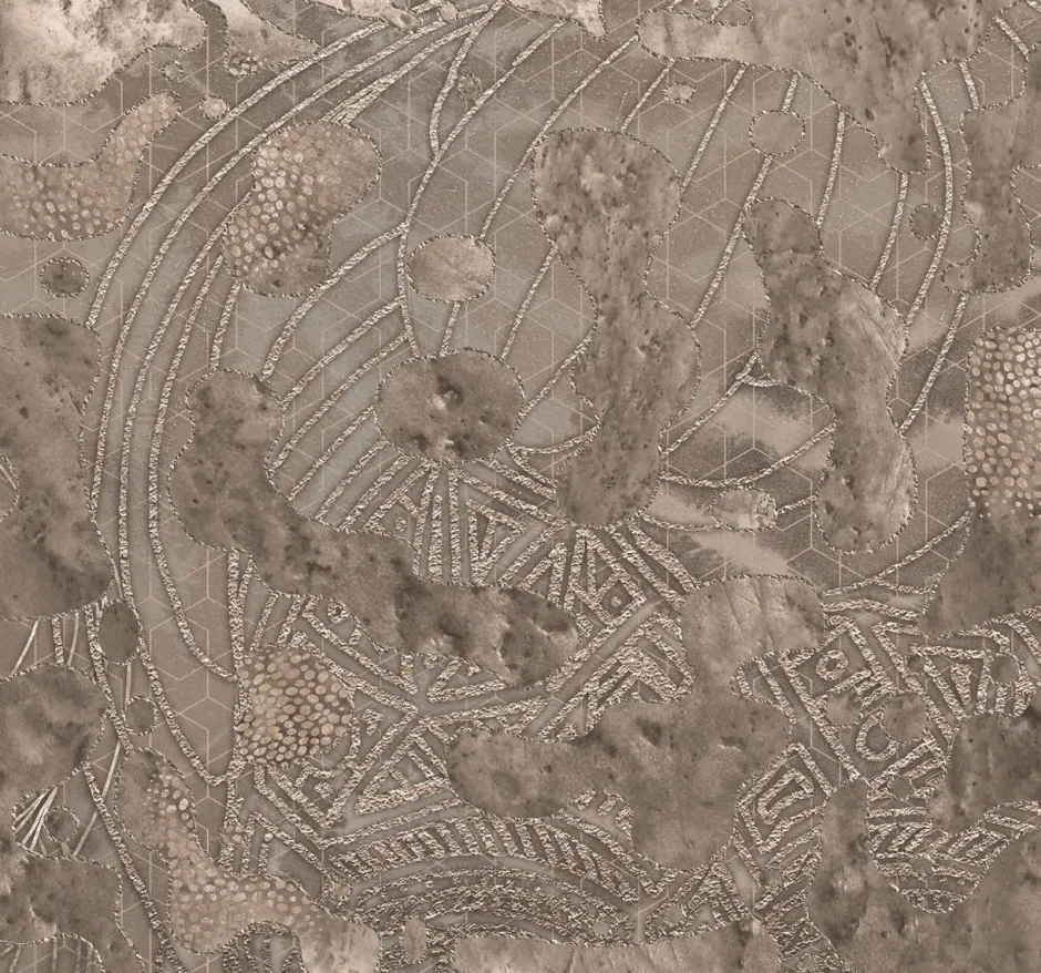 Poespas Home Behang^Behang Wanderlust | Lichtbruin