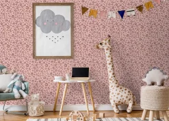 Poespas Home Behang^Behang Wild leopard | Roze