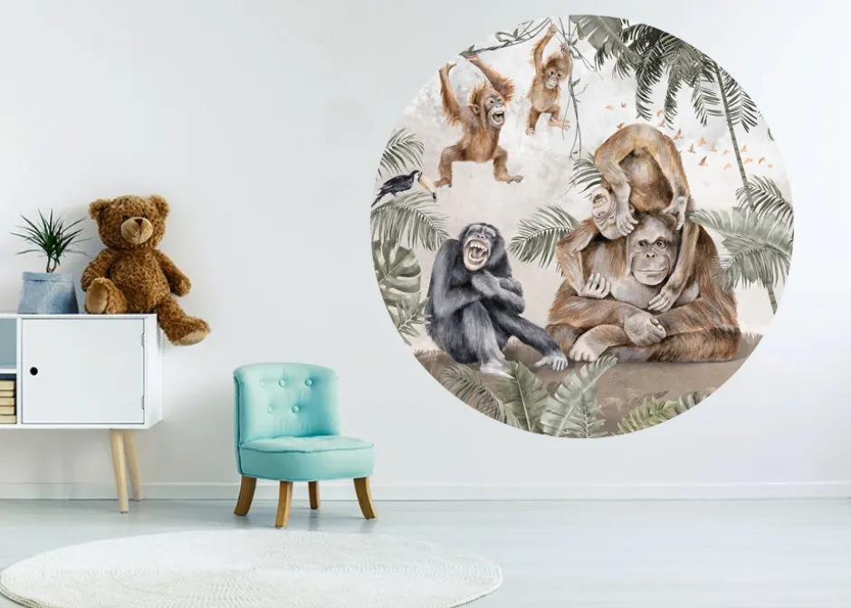 Poespas Home Behangcirkels^Behangcirkel Apen