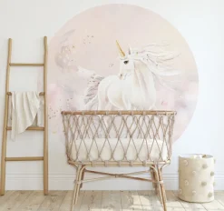 Poespas Home Behangcirkels^Behangcirkel Dreamy unicorn | Roze