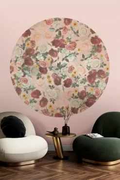 Poespas Home Behangcirkels^Behangcirkel English Garden | 鈱€ 145 cm | Roze