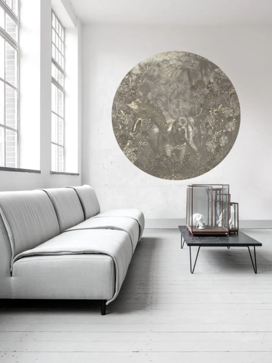 Poespas Home Behangcirkels^Behangcirkel Floral Elephant