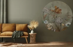 Poespas Home Behangcirkels^Behangcirkel Floral Garden | Groen