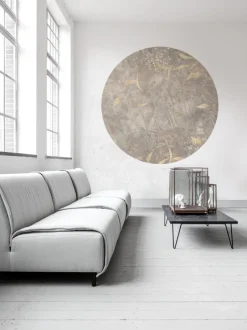 Poespas Home Behangcirkels^Behangcirkel Golden Leaves | Beige