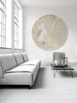 Poespas Home Behangcirkels^Behangcirkel Marble sky | Beige