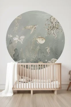 Poespas Home Behangcirkels^Behangcirkel Onderzee | Blauw