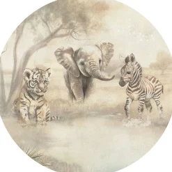 Poespas Home Behangcirkels^Behangcirkel Safari | Circle of Life Collection | 鈱€ 145 cm