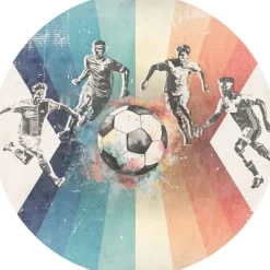 Poespas Home Behangcirkels^Behangcirkel Voetbal | Mannen | Blauw