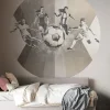 Poespas Home Behangcirkels^Behangcirkel Voetbal | Vrouwen | Taupe