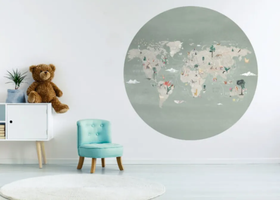 Poespas Behangcirkels^Behangcirkel Wereldkaart | Mint
