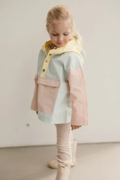 Tinycottons Jassen & Jacks^Color block jacket | Pastel blue/mellow yellow |