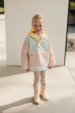 Tinycottons Jassen & Jacks^Color block jacket | Pastel blue/mellow yellow |