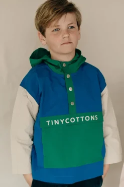 Tinycottons Jassen^Color block jacket | Ultramarine/dark emerald |