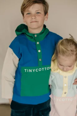 Tinycottons Jassen^Color block jacket | Ultramarine/dark emerald |