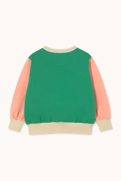 Tinycottons Truien & Vesten | Truien & Vesten^Color block sweatshirt | Emerald |